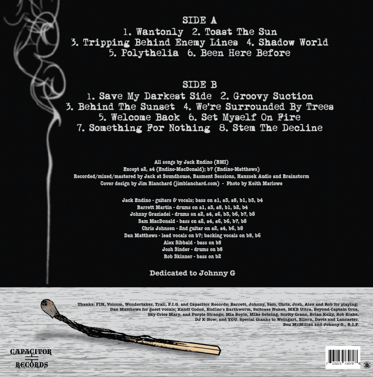 Jack Endino - Set Myself On Fire – Capacitor Records